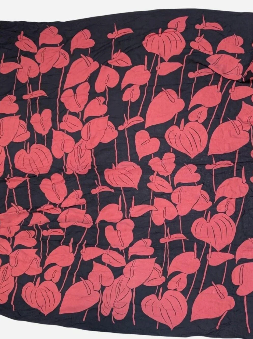 NWT New Casual Movements Hawaii pareo sarong scarf wrap Red anthurium peace lily